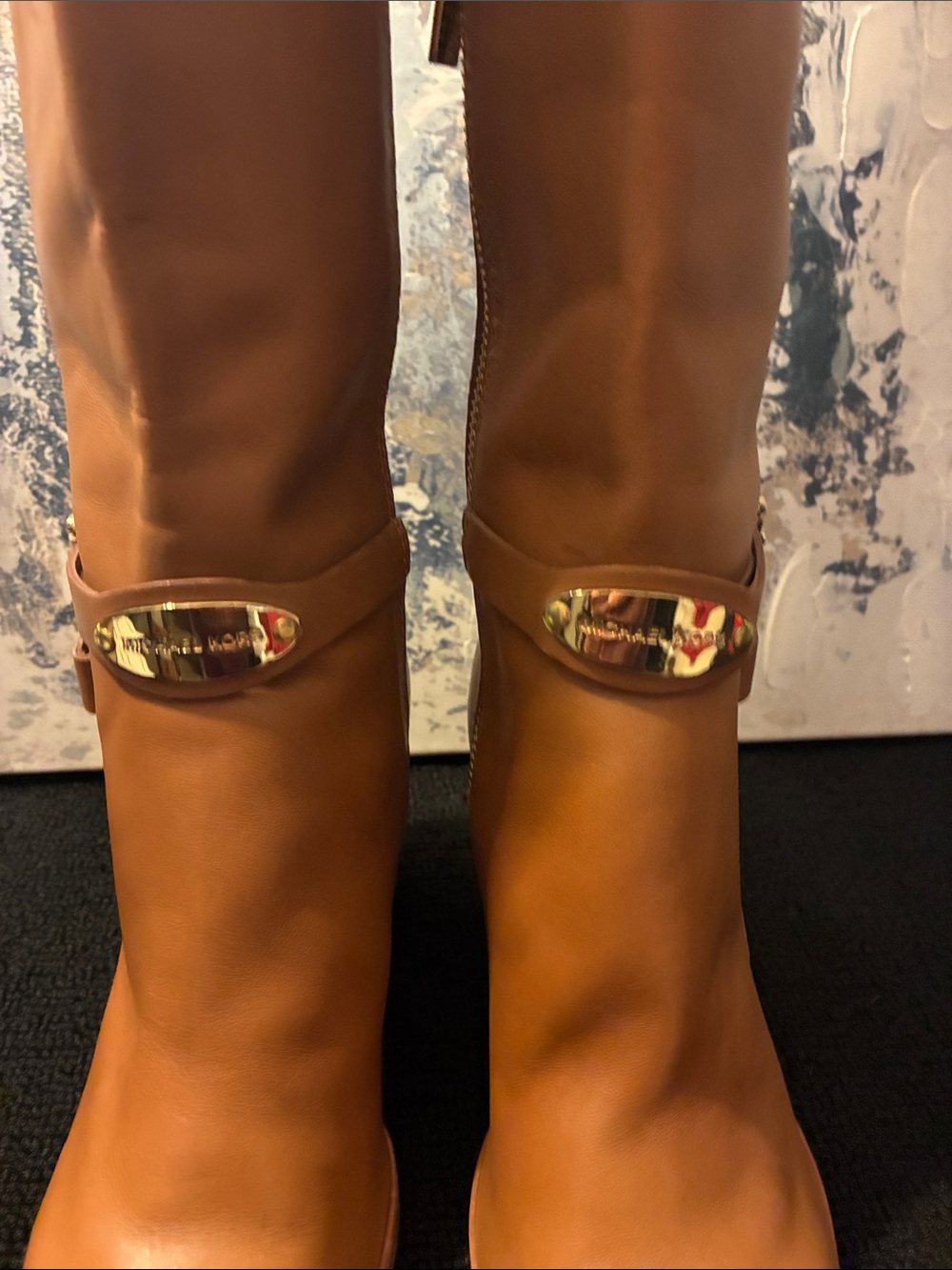 NWOT Michael KORS Arley Tall Women's Fashion Boots in Cognac Brown Size 6 - Picture 4 of 16